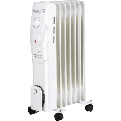 Calorifer electric Hausberg HB-8900AB, 1500 W, 7 elementi, 3 nivele de putere, termostat reglabil