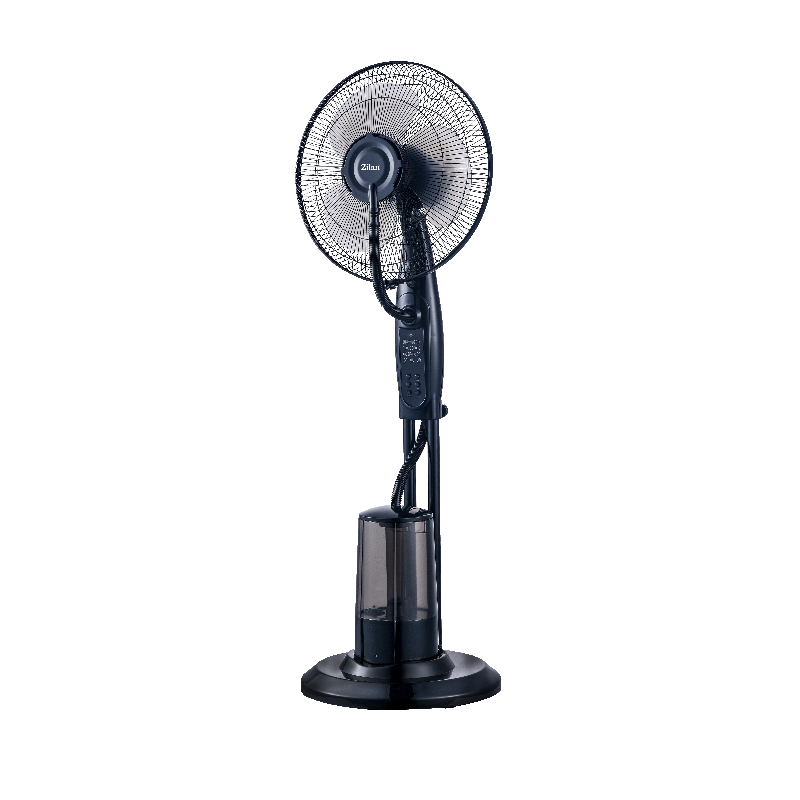 Ventilator cu pulverizare de apa Zilan ZLN-0966, Putere 75W, 3 trepte de viteza, cu functie de umidificare, Negru