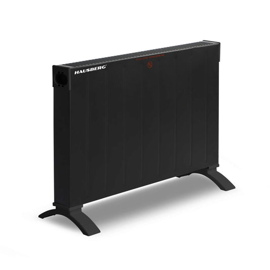 Convector electric Hausberg HB-8204, 2500W, 2 trepte putere, Siguranta impotriva rasturnarii, Negru