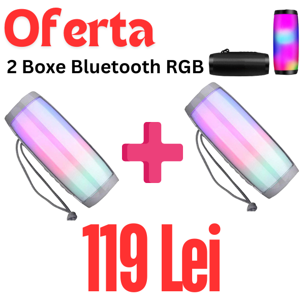 Pachet 2 Boxe Stereo Bluetooth 157 RGB