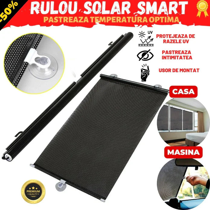 Parasolar auto cu ventuze, retractabil, 46x42,5cm, pentru parbriz sau geamuri laterale