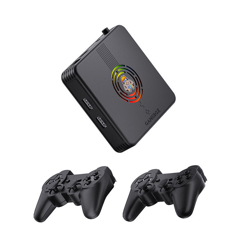 Consola jocuri retro Gamebox X9 2K/4K, 2 controllere wireless 2.4G, 64GB, 9000 jocuri