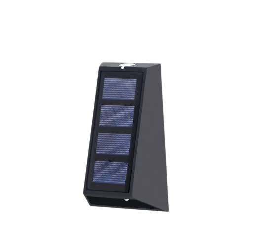 Set 2 lampi solare de perete pentru gradina, impermeabile IP65, forma trapezoidala, lumina calda