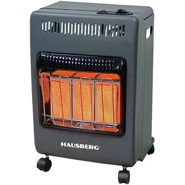 Mini Soba pe gaz GPL Hausberg HB-1023NG, aprindere piezo-electrica, 3 placi de incalzire ceramic putere totala 4.2kW, sistem de oprire automata a gazului, Negru