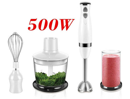 Set Blender 3 in 1 Sonifer SF-8044 cu putere 500W, Mixer vertical, functie Turbo, Multifunctional, alb