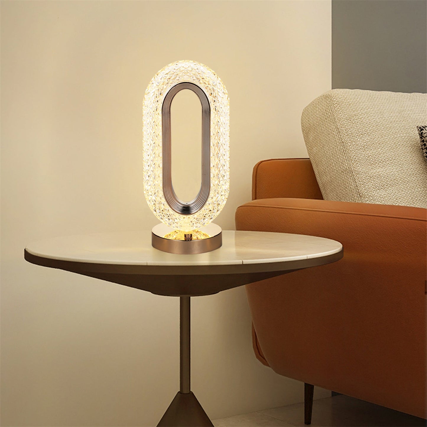 Lampa Diamond Crystal LED cu 3 temperaturi de culoare, alb rece, alb cald, neutru, culoare auriu