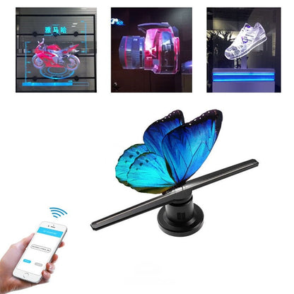 Proiector holograma 3D cu LED-uri, tip ventilator, control wireless