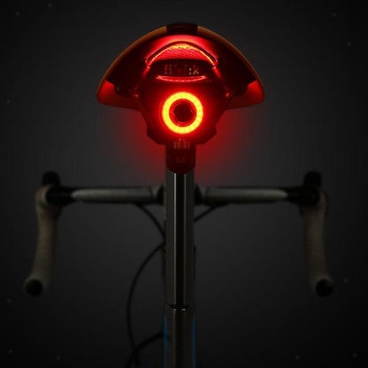 Stop LED smart cu senzor frana pentru bicicleta, cu prindere pe tija, incarcare USB