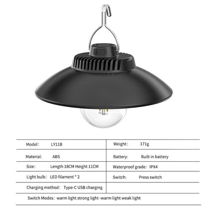 Lampa camping portabila cu agatatoare, baterie si incarcare USB