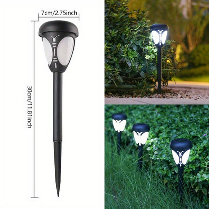 Set 2 lampi solare LED pentru exterior sub forma de fluture pentru gradina