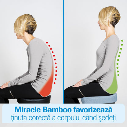 Perna confort pentru sezut Miracle Bamboo M14219, albastru