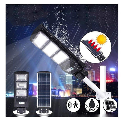 Lampa stradala proiector LED cu Incarcare Solara prin Panou Fotovoltaic + telecomanda