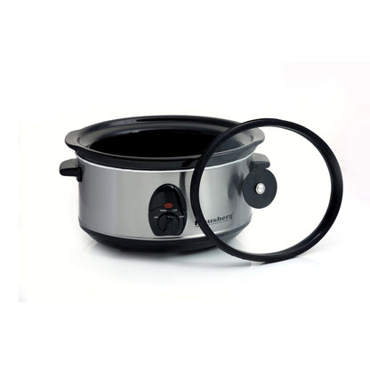 Oala electrica slow cooker cu capac sticla termorezistenta, Hausberg HB 1300, 3.5 L, 200 w