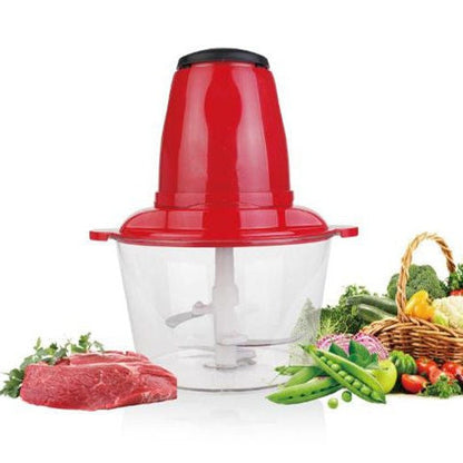 Tocator electric carne si legume, 4 lame inox, 2 viteze, capacitate 2 litri, bol sticla