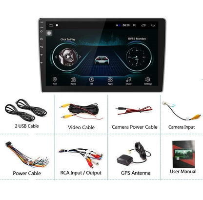 Navigatie auto Android, 10 inch, touchscreen, Wi-Fi, Bluetooth, 1080p Full HD, suporta camera marsarier