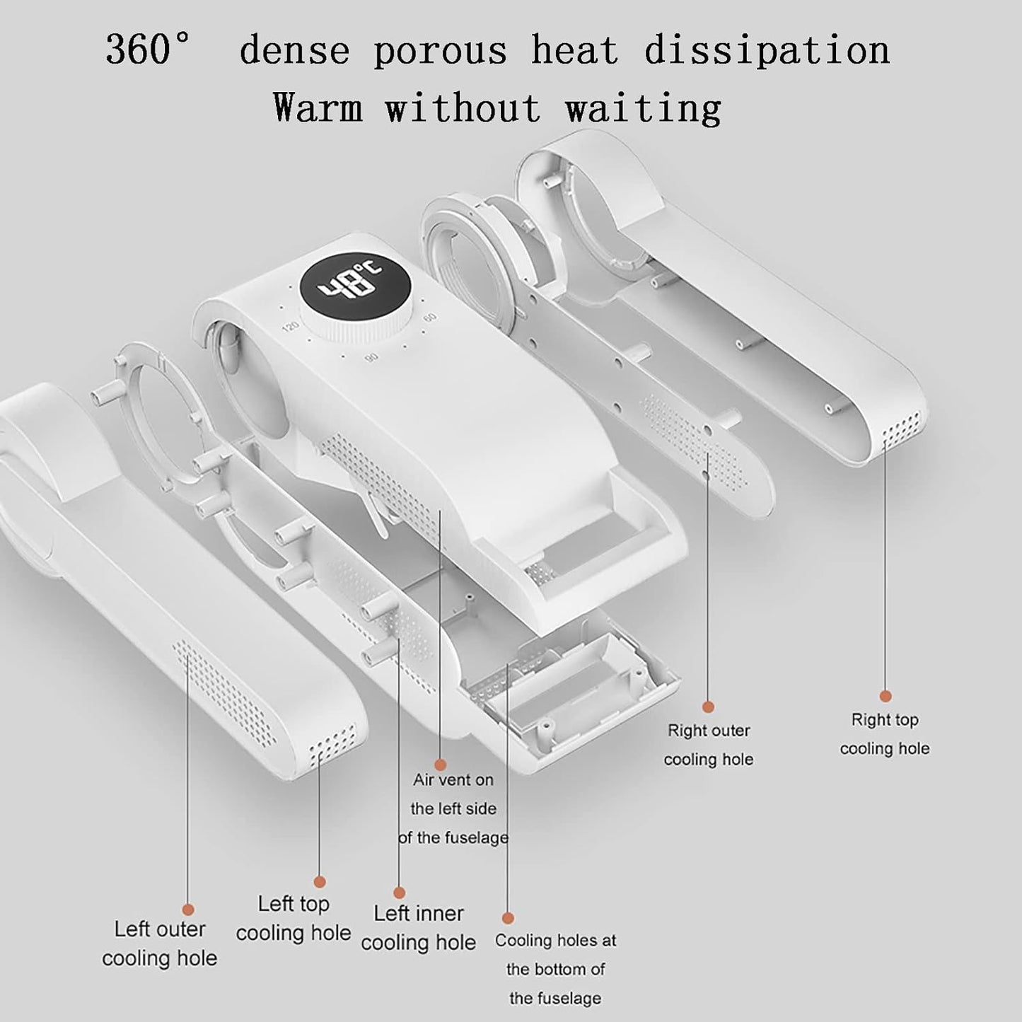 Uscator electric pentru incaltaminte cu functie de dezinfectare UV, suport reglabil si temporizator, design pliabil