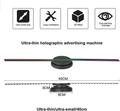 Proiector holograma 3D cu LED-uri, tip ventilator, control wireless