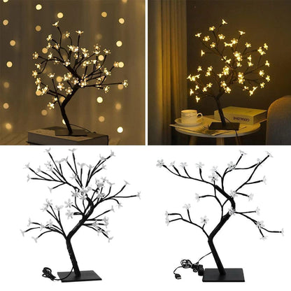 Copacel de Craciun, 36 LED Cherry, Blossom Bonsai