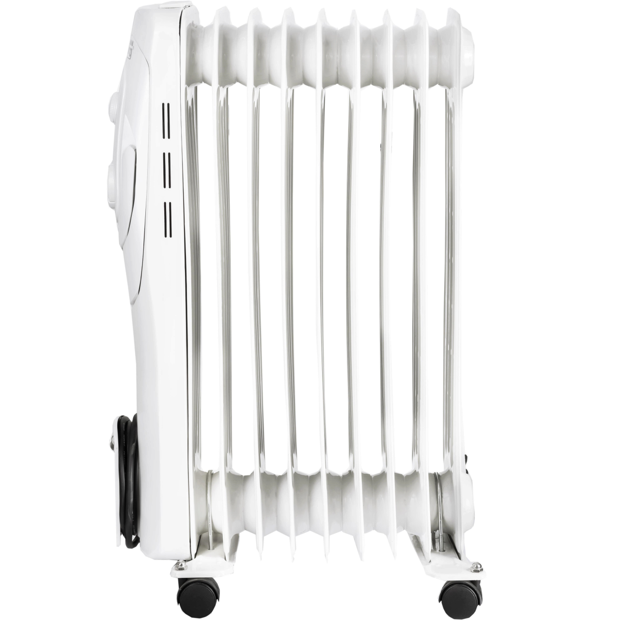 Calorifer electric Hausberg HB-8910AB, 2000 W, 9 elementi, 3 nivele de putere, termostat reglabil, Alb