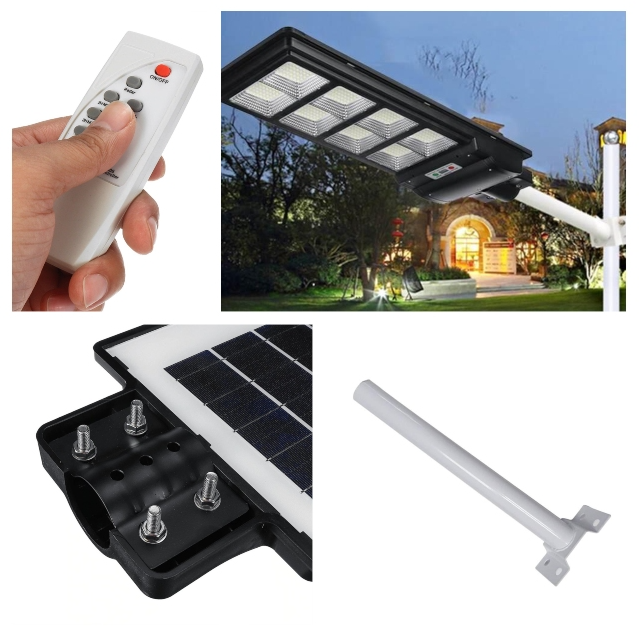 Lampa stradala proiector LED cu panou fotovoltaic + telecomanda si senzor, 120W/200W/300W