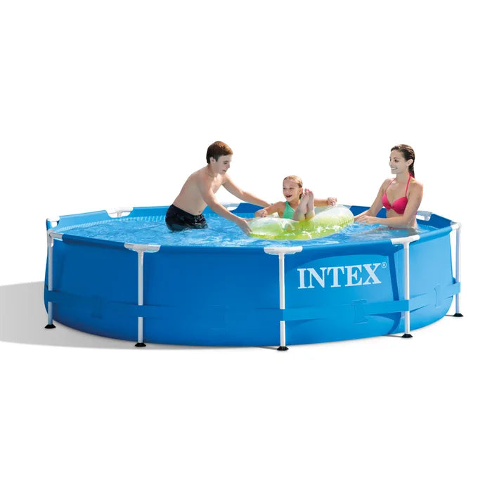 Piscina cu cadru metalic Intex, supraterana, rotunda, cu pompa de filtrare