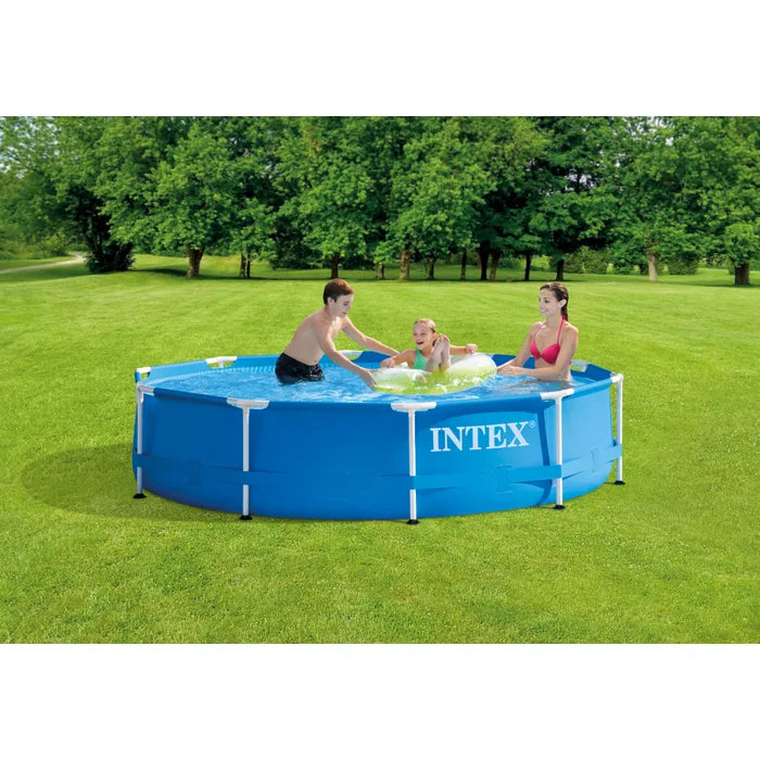 Piscina cu cadru metalic Intex, supraterana, rotunda, cu pompa de filtrare