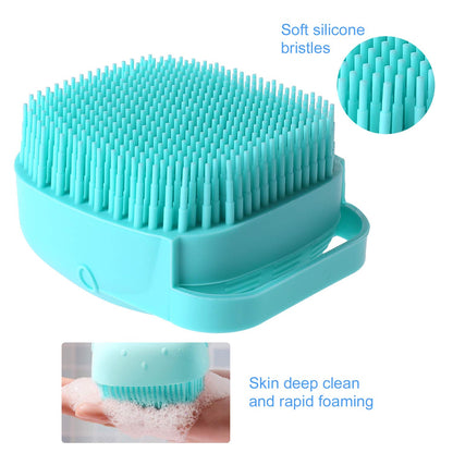 Burete de baie din silicon, Mini Soft Brush, cu rezervor pentru gel de dus / sampon