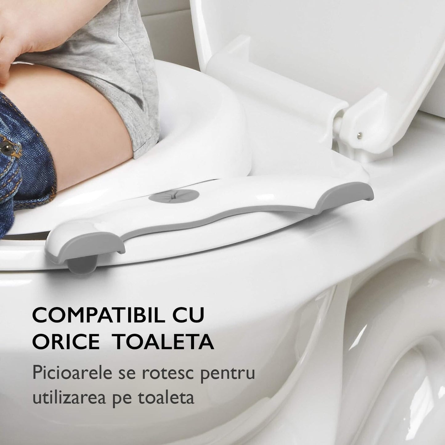 Olita portabila pentru calatorie 2 in 1, cu picioare rabatabile, functie reductor WC, suport punga, anti alunecare