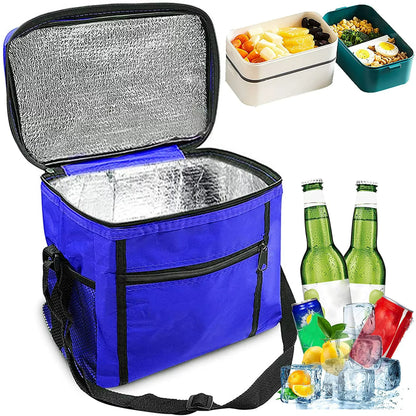 Geanta termoizolanta pentru picnic/plaja, 12L, Albastru