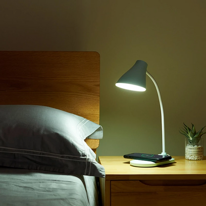 Lampa LED de birou cu functie de incarcare wireless pentru telefoane