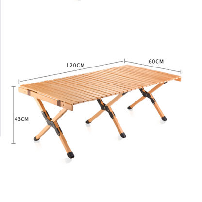 Masa pliabila din lemn, portabila, pentru camping 120 x 60 cm