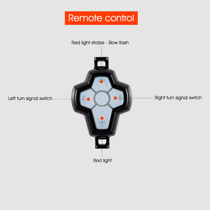 Semnal bicicleta cu stop si telecomanda wireless, incarcare USB