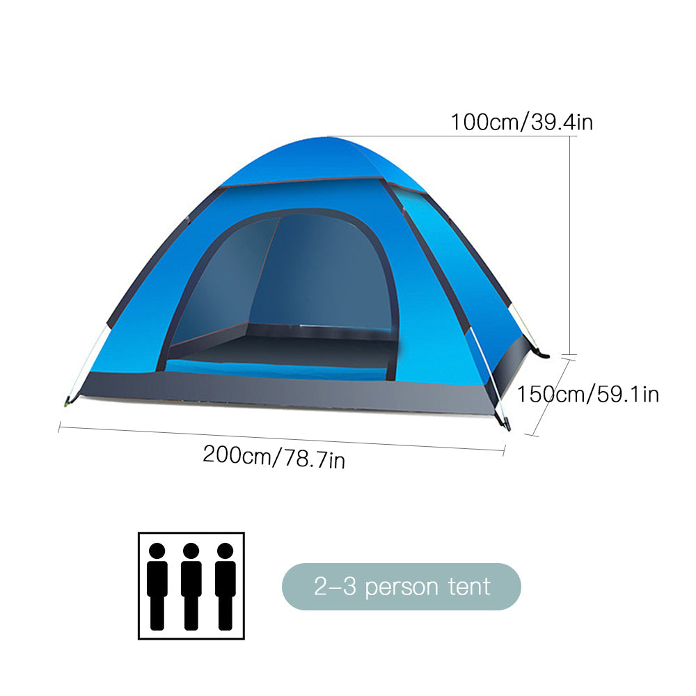 Cort camping cu deschidere automata pop-up, impermeabil, protectie UV, 2 usi