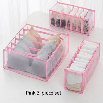 Set 3 piese organizatoare lenjerie intima pentru sertar