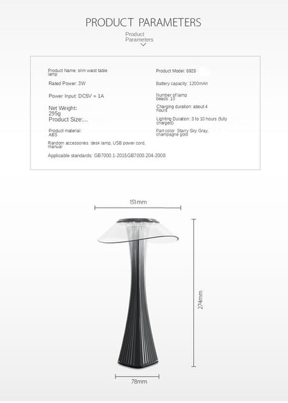 Lampa de masa LED cu touch, incarcare USB, 3 temperaturi de culoare cald/rece/neutru