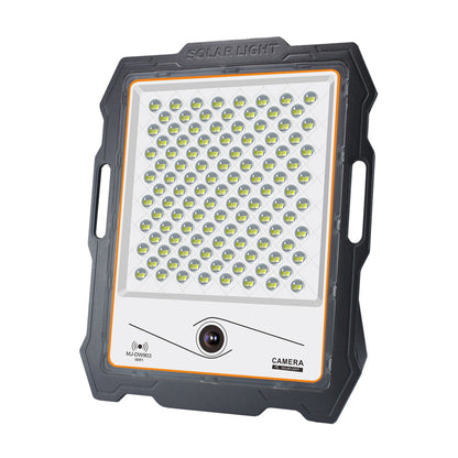 Proiector LED cu panou solar si senzor miscare, 100W-600W, 82-324 LED-uri, lumina alba, telecomanda