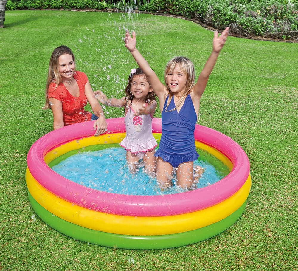 Piscina gonflabila pentru copii cu baza moale, Intex