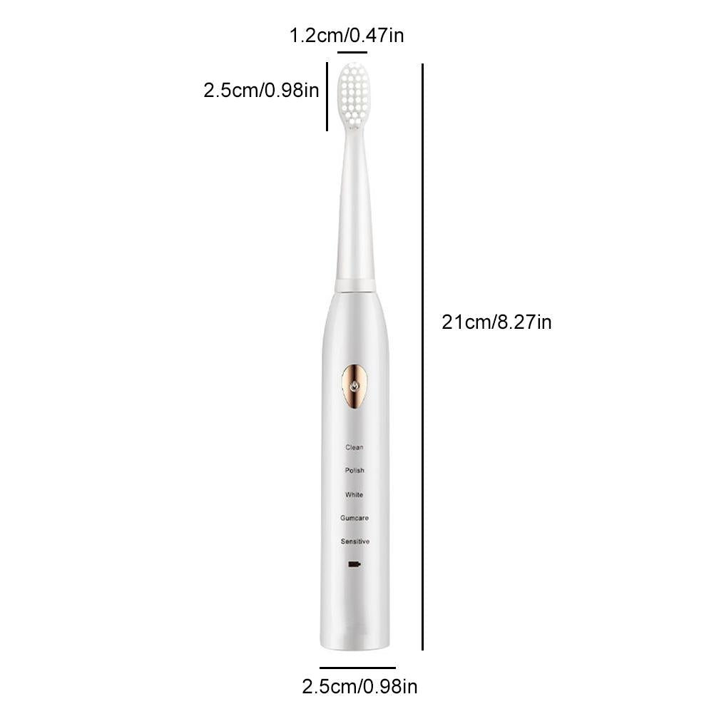 Periuta de dinti electrica cu 3 capete rezerva, 40000 oscilatii, 5 moduri, incarcare USB