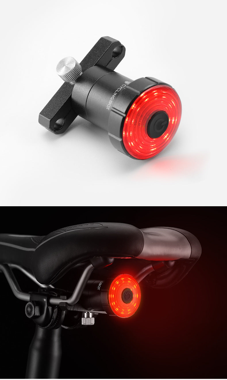 Stop LED smart cu senzor frana pentru bicicleta, cu prindere pe tija, incarcare USB