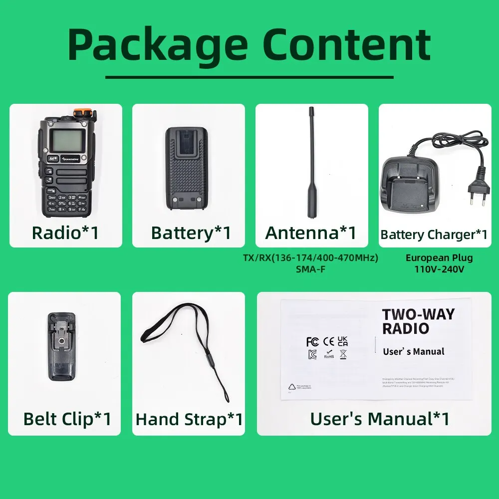 Statie Radio emisie-receptie Walkie Talkie Quansheng UV-K5(8) 5W, UHF, VHF, DTMF, FM Dual Band Two Way Radio, NOAA Weather Alarm