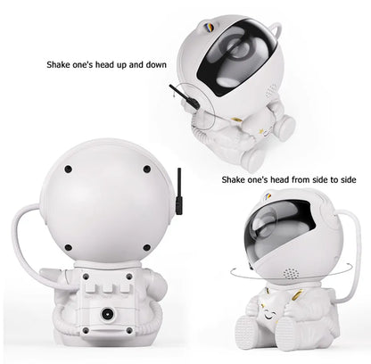 Proiector stele, ABS/PVC, model astronaut, alimentare USB, Alb