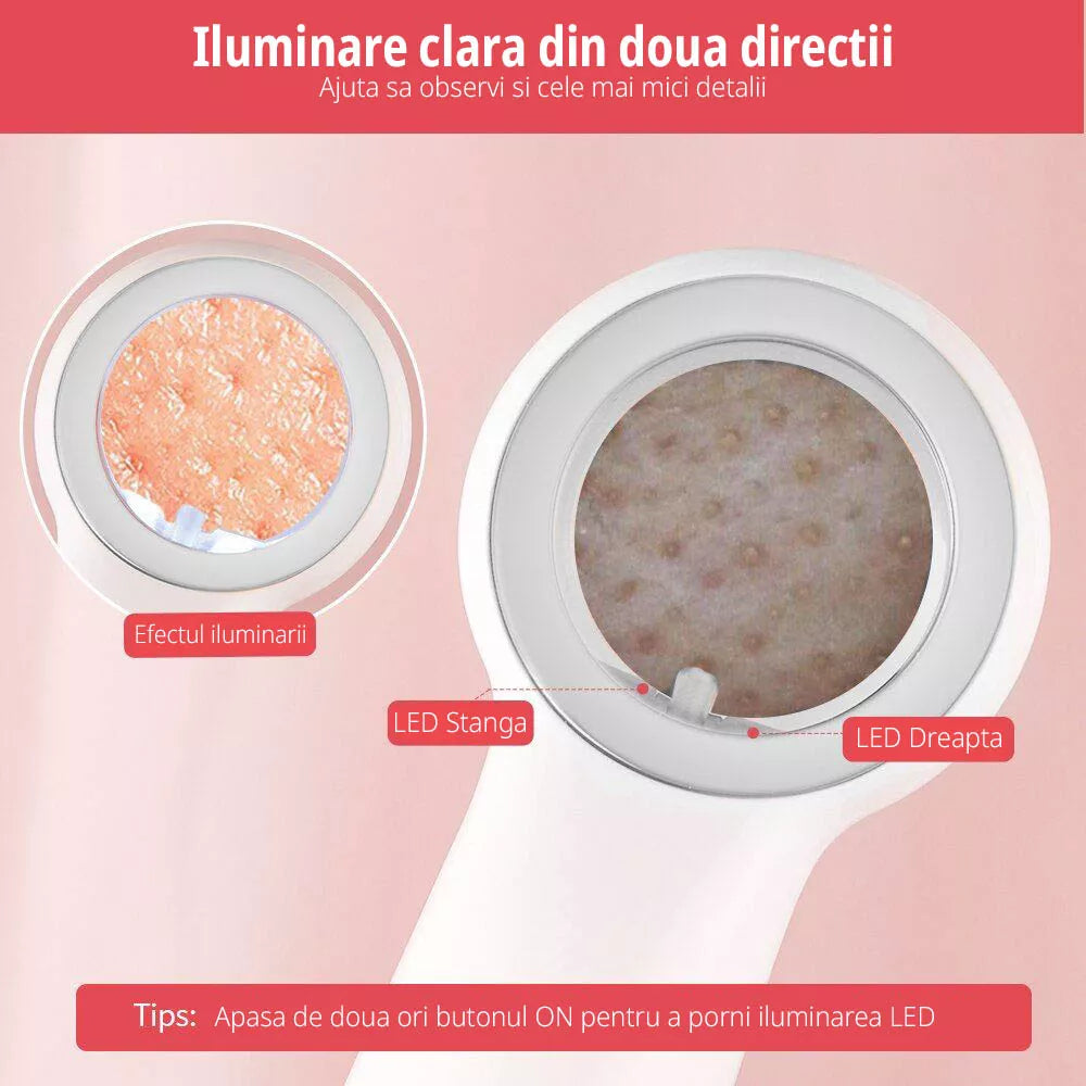 Aparat facial cu vacuum,  extragere cosuri cu vizor pentru acnee si puncte negre