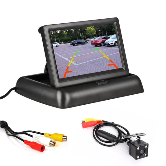 Camera auto video marsarier cu 4 LED si Monitor LCD pliabil de 4.3 inch