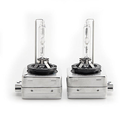 Set 2 becuri Xenon D1S White auto pentru far, suport metalic, 35W, 6000K