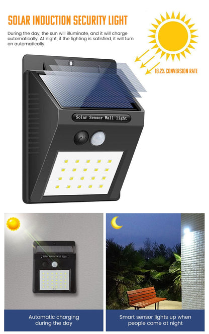 Lampa LED de perete cu panou solar