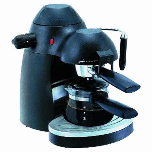 Espressor cafea Hausberg HB-3710, 650 W, 3.5 Bar, 4 cesti, 2 functii, Negru