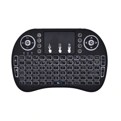 Mini tastatura wireless, cu touchpad, iluminata LED pentru PC, Laptop, Tableta, Xbox, Smart TV, Play Station, Raza 10m