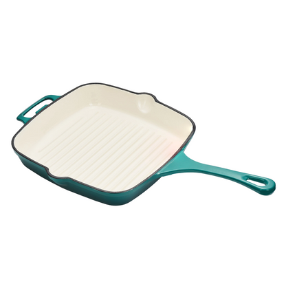 Tigaie grill fonta emailata Cooking by Heinner, Taste of Home by Chef Sorin Bontea, inductie, 26.5 x 26.5 x 5 cm