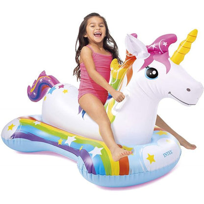 Saltea gonflabila pentru copii, Intex Ride - on, Unicorn, multicolor, 163 x 86 cm