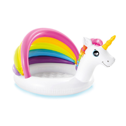 Piscina gonflabila, pentru copii, Intex Unicorn, cu protectie solara